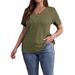 Plus-Size Brushed Ribbed V-Neck T-Shirt For Women – Soft Cross-Front Casual Top, Spring 2025 Trendy Essential_ecoleips.com