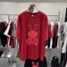 Women's Thickened Brushed Fleece Rabbit Zodiac T-Shirt New Year Mid-Length Loose Fit Short-Sleeved Trendy Top_ecoleips.com