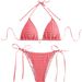 Women's Clothing Sexy Two Piece Vacation Women's Printed Tie Bikini Suit_ecoleips.com