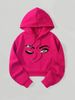 Women's Floral Print Kangaroo Pocket Hoodie Long Sleeve Pullover Sweatshirt Casual Loose Fit Drawstring Hooded Top For Fall Winter_ecoleips.com