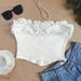 Sweet White Petal Trimmed Strapless French Retro Ruffled Top For Women Slimming Outer And Inner Wear_ecoleips.com