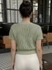 Skin-Friendly Loose Breathable Hollow Short Sleeve Knit Cardigan_ecoleips.com