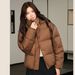 Women's Short Puffer Jacket Winter Warm Down Coat With Detachable Hood, Lightweight & Stylish For Casual & Office Wear (Black, Coffee)_ecoleips.com