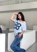In The Wind Loose Digital Printing T-shirt For Women Can Wear Off-the-shoulder Basic Pullover Round Neck Short-sleeved Casual Top Summer_ecoleips.com