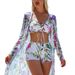 Women's Three Piece Boxer Bikini Swimsuit Fashion Cover Up Beach Two Piece Bowknot Style Sexy Vacation Swimming Suit_ecoleips.com