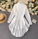 Women's Asymmetrical Hemline Blouse With Peplum Detail - Stylish Long Sleeve Shirt For Casual & Office Wear_ecoleips.com