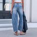 Women's Loose Straight Leg Denim Jeans New Summer Style Washed Wide Leg Trousers_ecoleips.com
