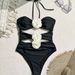 Women's Clothing New Sexy One Piece Solid Color Flower Bikini Ins Style Holiday Beach Ladies Swimsuit Bikini_ecoleips.com