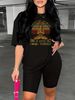 Summer Women's Casual And Fashionable Letter Pattern Printed Loose T-shirt+shorts Two-piece Sportswear Suitable For Daily Wear-119_ecoleips.com