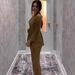 Modest Evening Dress Elegant Long Sleeved Dress For Women Sexy Feminine European American Style Comfortable Set For Fall_ecoleips.com