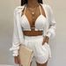 Women's Clothing New Sexy Three Piece Suit Autumn Beach Fashion Shorts Suit_ecoleips.com