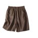 Suitable For All Seasons Cotton For Women, Mom Summer Thin Style, Ladies' Linen Pants, Plus Size, Slimming, Tummy Covering, Wide Leg, Five-Point_ecoleips.com