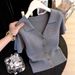 Women's Korean-Style Short-Sleeve Knit Top – Slim-Fit Lapel Collar, Breathable & Elegant (Navy/Beige/Gray/Black, One-Size Fits 90-135 Lbs)_ecoleips.com