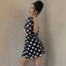 Women's Sexy Polka Dot Backless Mesh Mini Dress With Flared Sleeves – Summer & Spring Fashion Breathable Comfort_ecoleips.com