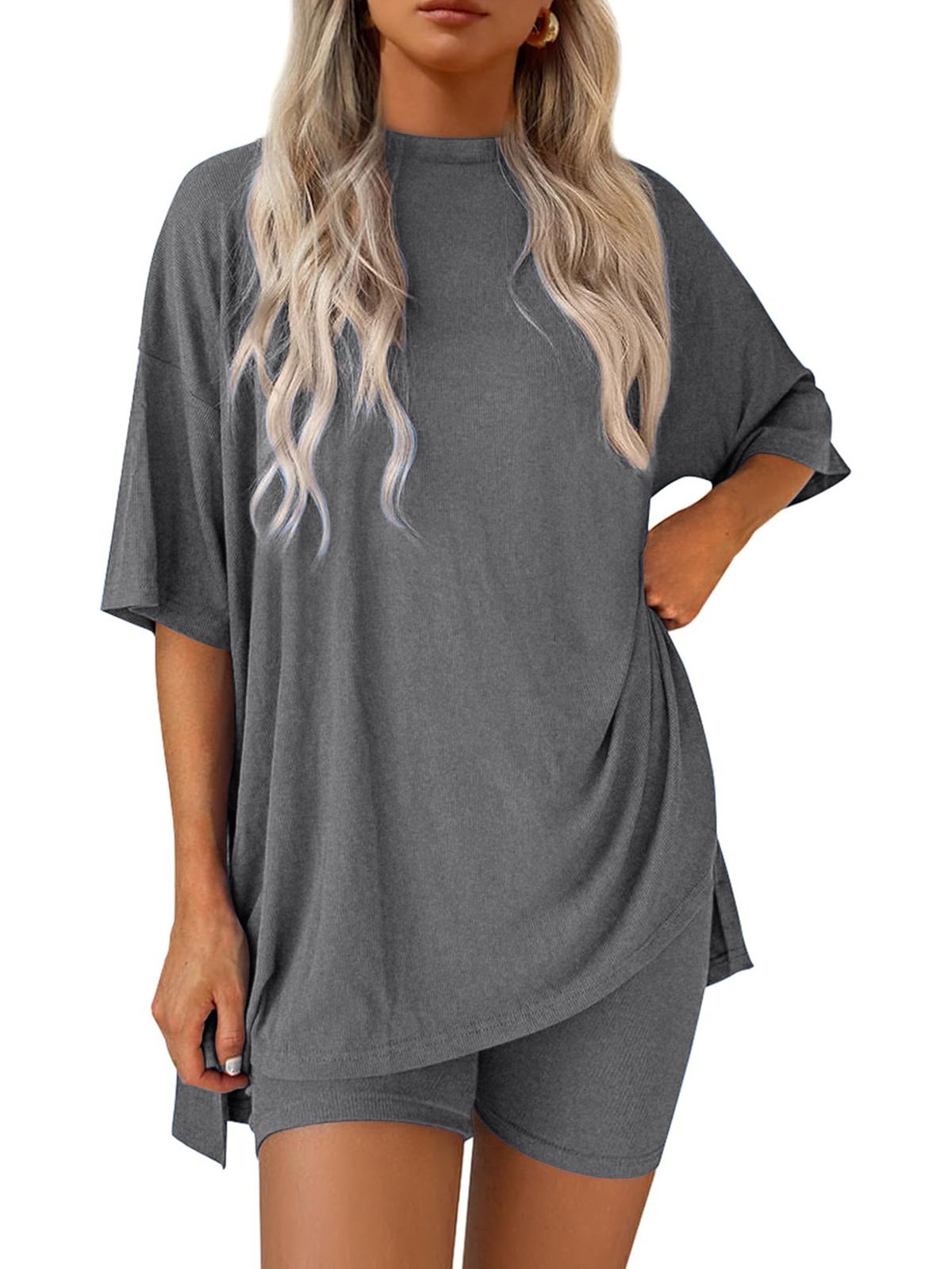 Modal Cotton Blend Short Sleeve T-Shirt & Shorts Set For Women, Relaxed Fit Casual Lounge Wear, Soft Breathable Summer Outfit In 10 Colors_ecoleips.com