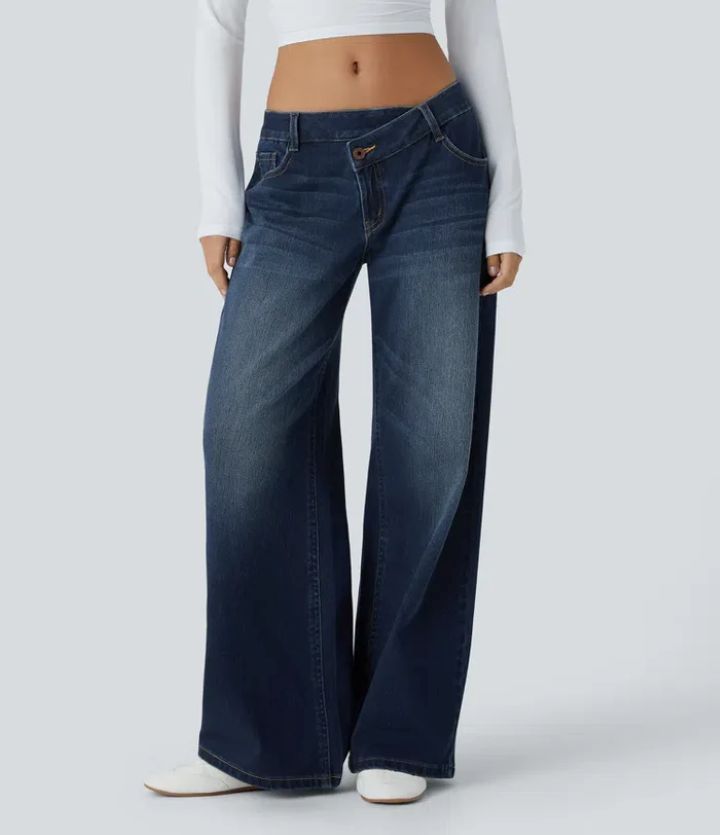 Women's High Waist Straight Leg Jeans – Stretch Denim, Classic Fit, Comfortable & Flattering (XS-XXXL, Dark Blue/Blue/Light Blue/White/Black)_ecoleips.com