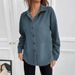 "Stylish Corduroy Long Sleeve Shirt With Button Front & Pockets – Versatile Casual Top For Women"_ecoleips.com