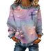 Women's Vintage-Inspired Long Sleeve T-Shirt Waffle-Knit Casual Top 3D Printed Relaxed Fit Multiple Colors Sizes S-5XL_ecoleips.com