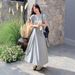 Plus-size Stylish Lace-up Waist-cinching For Women, 2026 Summer Fashion, Trendy And Slimming Casual Shirt Dress_ecoleips.com