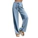 Women's Tencel Jeans For Spring Summer, Thin European And American Style, High Waist, Slimming, Straight Wide-Leg, Ice_ecoleips.com
