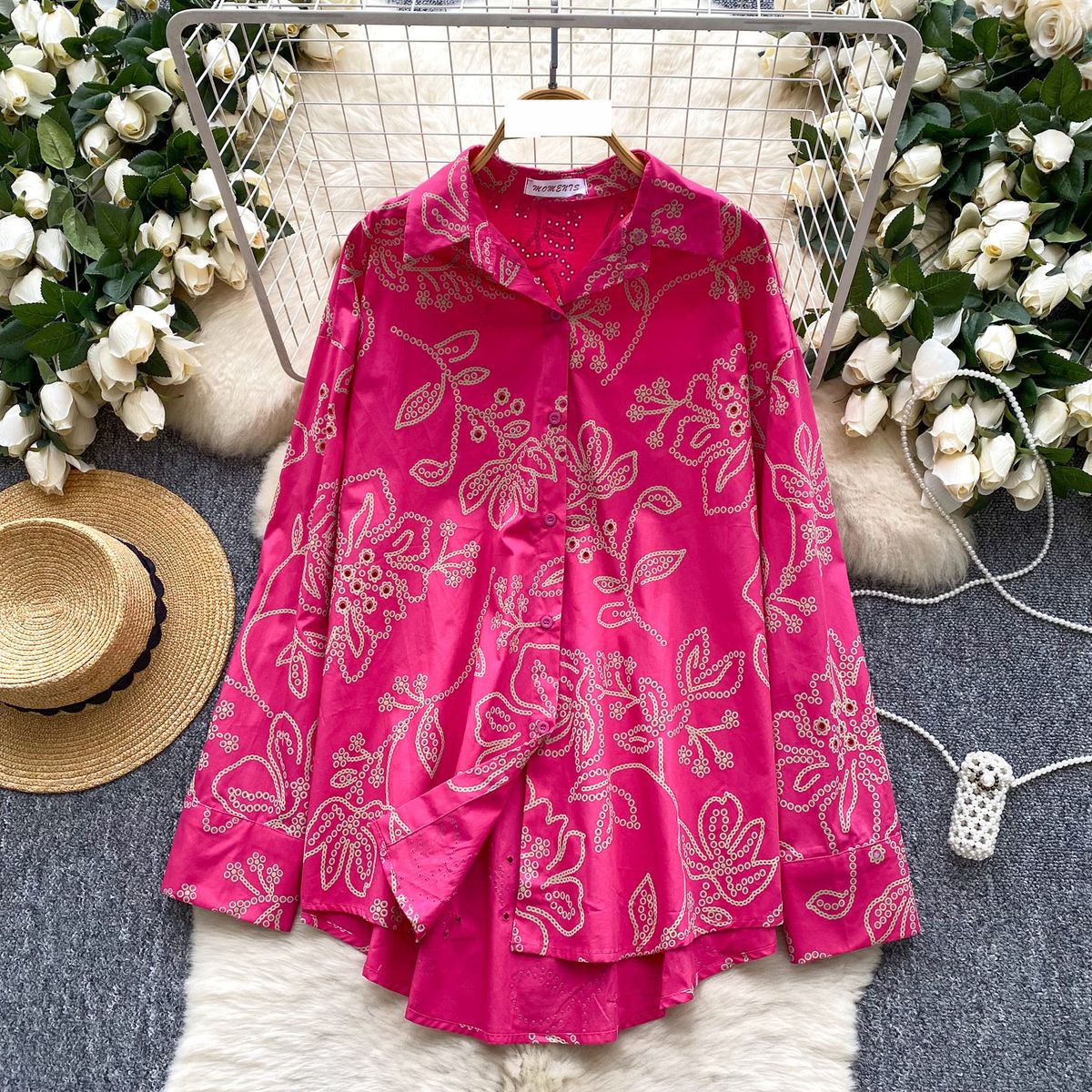 Women's Clothing Shirts For Women New Loose Casual Loose Single Breasted Printed Long Sleeved Tops For Women_ecoleips.com