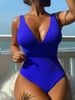 Women's Clothing Slimming One Piece Swimsuit Solid Color Vertical Stripes Sexy Fabric For All Seasons_ecoleips.com