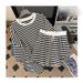 Women's Clothing Women's Summer Striped Sports Suit 2 Piece Set Loose Fitting Short Sleeved T Shirt And Shorts Casual Outfit Up To 200 Kg_ecoleips.com