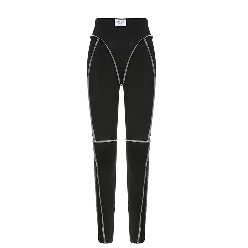 Women's Yoga Pants For Four Seasons, Contrasting Colors, High-waisted, Tight-fitting Butt-lifting Leggings, Fashionable Basic Foot Pants And Trousers_ecoleips.com