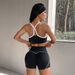 Women's Yoga Sports Bra & Shorts Set – Breathable Polyester Workout Outfit For Gym & Running (Black, S-Xl)_ecoleips.com