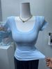 Women's Slimming Short Sleeve T-Shirt round Neck Pure Cotton Summer Style Super Flattering Busty Top the Color Is Absolutely Gorgeous Thin_ecoleips.com