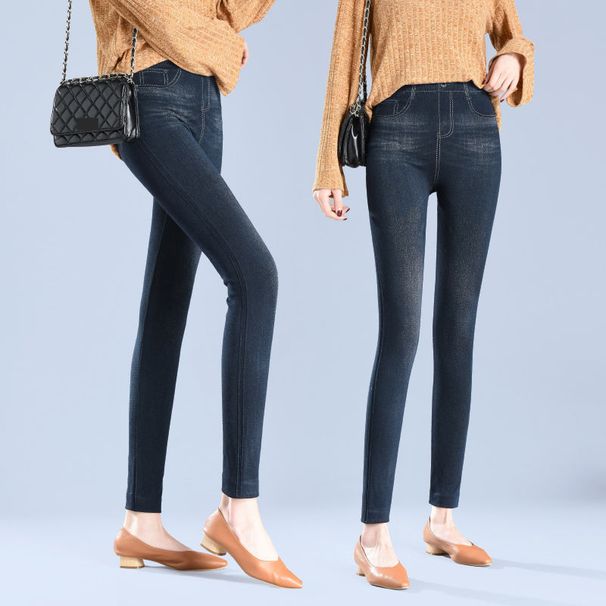 Women's Clothing Running Around The World Leggings, Going To The Market, Temple Fairs, Spring And Autumn Denim Leggings_ecoleips.com
