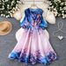 Women's Floral Print Dress French Romantic Style Long Sleeves Slim Fit A-Line Skirt Elegant Youthful Spring Dress_ecoleips.com