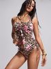 Women's Adjustable Straps Tankini Swimsuit Two Piece Printed Cross Design_ecoleips.com