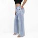 Women's Clothing High Waisted Stretch Wide Leg Trousers, New Style, Hip Lifting Jeans, Street Fashion, Slim Fit, With Pockets, Loose Fit._ecoleips.com