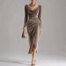 Velvet Vortex – High-Slit Mermaid Dress With Draped Contours For NYC Gallery Openings & Aperitivo_ecoleips.com
