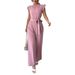 Diyun European And American Elegant Short-Sleeve T-Shirt Casual Long Pants Jumpsuit Women's Clothing 2025 Autumn/Winter_ecoleips.com