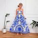 Women's Floral Print V-Neck A-Line Slip Dress - Elegant Summer Sleeveless Sundress For Casual And Special Occasions_ecoleips.com