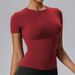 Women's Quick Drying T-Shirt Short Sleeve Thin Breathable Crew Neck Sports Top For Running Casual Fitness Yoga Wear_ecoleips.com
