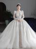 Elegant Court-Style Wedding Dress With Long Train, High Waist & Plus Size Options – Perfect For Brides & Maternity_ecoleips.com
