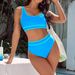 Women's Sexy Solid Color Bikini Set – High-Cut Swimwear With Removable Padding (S-Xl, 7 Colors) Smooth Nylon Fabric_ecoleips.com