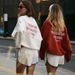 Women's Heavyweight Round Neck Sweatshirt - Autumn Winter Loose Fit Casual Pullover With Stylish Letter Print_ecoleips.com
