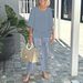 Women's Casual Crew Neck Mid Sleeve Two Piece Set Floral Print_ecoleips.com