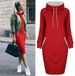 Women's Clothing Four Colors, Long Sleeved Turtleneck Sweatshirt Dress_ecoleips.com