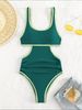 Women's Clothing Women's Sexy Solid Color One Piece Swimsuit Hollow Out Waist Design European And American For Formal & Casual For Women_ecoleips.com