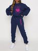 Women's Autumn And Winter Hip-hop Casual Street Cartoon Bear Pattern Printed Round Neck Sweatshirt+sports Pants Set-609_ecoleips.com