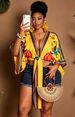 Curvy Women Irregular Placement Floral Print Tie Adjust Shirt, Elegant Sexy Blouse For Beach Vacation Valentine Music Festival Spring Summer Outing_ecoleips.com