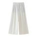 Women's Clothing Fashionable And Versatile Linen Blended Double Breasted Vest Pleated Pants_ecoleips.com