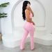 Women's Clothing Sports Fashion Suspenders Navel Baring Backless Tops Tight Hip Lifting Sports Trousers Suit_ecoleips.com