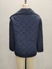 Royal Blue Quilted Puffer Jacket - Oversized Notch Lapel Coat With Diamond Stitching, Lightweight Polyester (US Sizes S-XL)_ecoleips.com