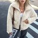 Stylish Women's Long Sleeve Coat - Lightweight Faux Fur & Polyester Blend, Elegant Winter Outerwear For Everyday Chic_ecoleips.com